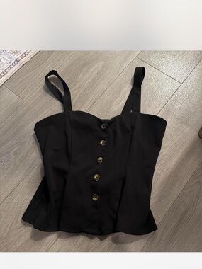 Forever 21 Black Button-Front Cami Tank
